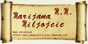 Marijana Miljojčić vizit kartica